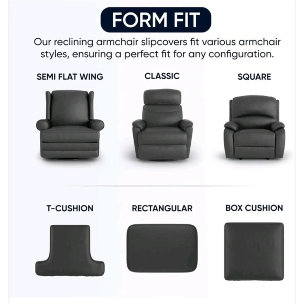 Paulato by Gaico Melodia Recliner Stretch Embossed Furniture Cover Dark‎ Brown